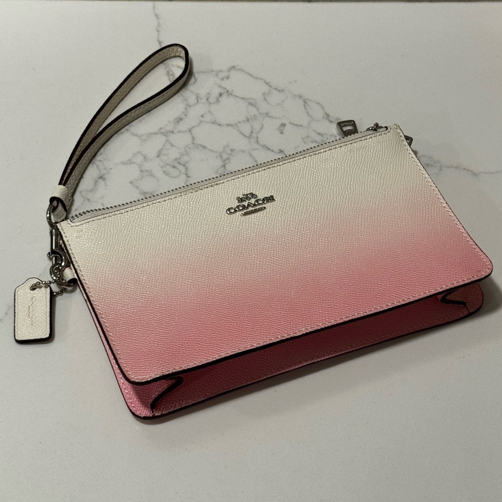 Coach Crosby Pink Ombré Wristlet - Picture 4 of 16